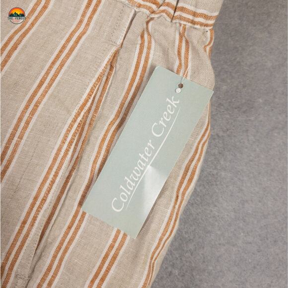 NWT Coldwater Creek Crop Pants Flex Copper Striped Drawstring Waist Women's 1X - Picture 10 of 12